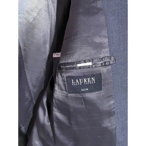 Lauren Ralph Lauren Blazer Mens 40L Gray Slim Black Label Wool Sport Coat Jacket - Picture 9 of 16